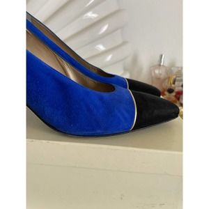 👗 St. John Blue w/Black Suede Pumps 👗